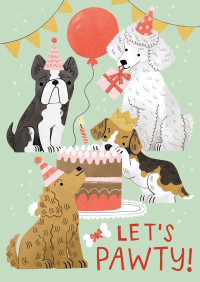 Advocate-Art | London - Seville - New York Happy Birthday Illustration, Greeting Card Art, Birthday Illustration, Dog Birthday Card, Birthday Clipart, Dog Birthday Party, Advocate Art, Birthday Wishes Cards, Happy Birthday Messages