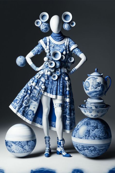 Balance Drawing, Planets Saturn, World Of Wearable Art, Outrageous Fashion, Ceramic Sculpture Figurative, Space Fashion, Conceptual Fashion, Space Planets, Blue And White Porcelain