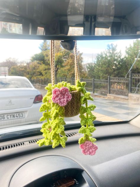 Lightning Crochet, Car Hanging Accessories, Crochet Plant Hanger, Crochet Hanging, Crochet Fairy, Crochet Car, Blue Lightning, Hanging Flower Pots, Crochet Bouquet