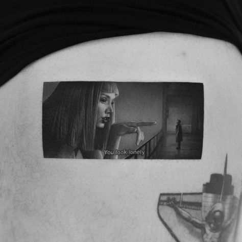 Blade Runner 2049 Tattoo, Ryan Gosling Tattoos, Film Tattoo, Runner Tattoo, Detailed Tattoos, Popular Characters, Blade Runner 2049, Detailed Tattoo, Realism Tattoo