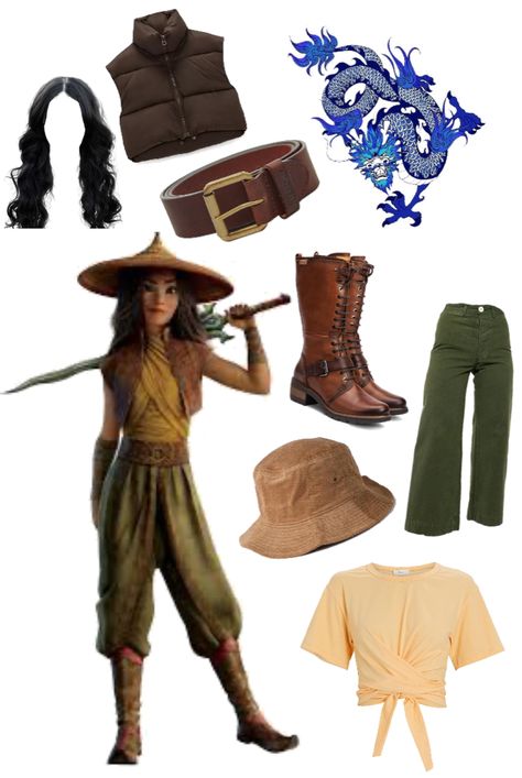 Raya And The Last Dragon Costume Diy, Raya Inspired Outfits, Raya Costume Diy, Raya And The Last Dragon Costume, Outfit Core, Dragon Outfit, Disneyland 2023, Mom Halloween Costumes, Disney Eras