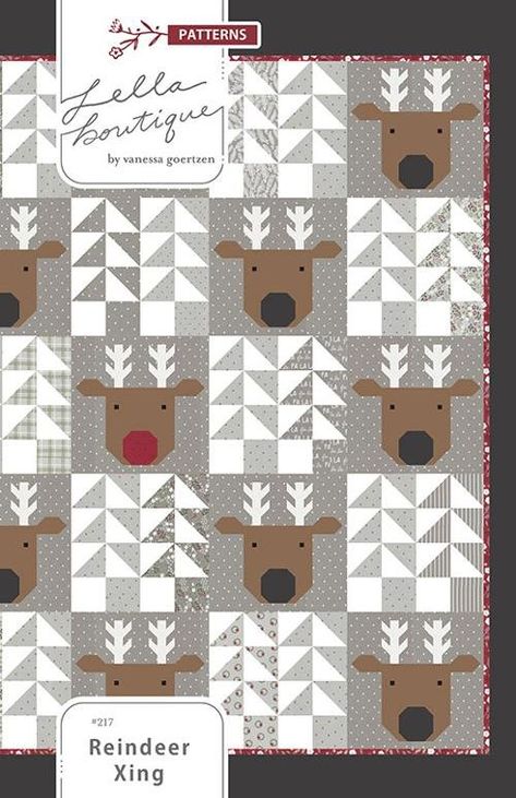 Reindeer Xing G LN-217 Holiday Quilt Patterns, Christmas Quilt Patterns, Holiday Quilts, Winter Quilts, Christmas Quilts, Christmas Quilt, Quilt Sizes, Quilt Kit, Pdf Patterns