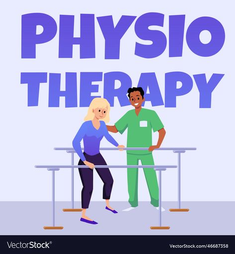 Physical Rehabilitation, Physiotherapy Clinic, Flat Vector Illustration, Flat Vector, Physical Therapy, Poster Template, High Res, Png Images, Adobe Illustrator