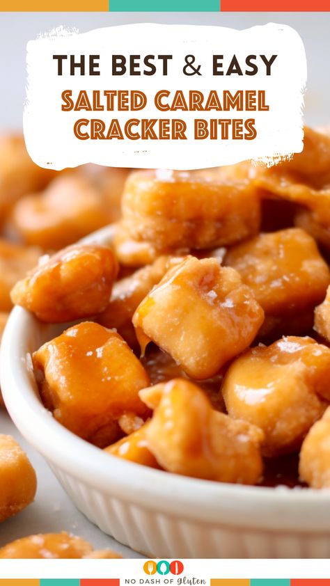 Discover the joy of making Salted Caramel Cracker Bites! This easy-to-follow recipe combines the delightful crunch of oyster crackers with rich, homemade caramel, topped with a sprinkle of salt for the perfect sweet and salty treat. Ideal for snack time, parties, or as a special dessert. These bites are a crowd-pleaser that's both simple and delicious. Don't miss out on this irresistible recipe. Visit the blog for the full recipe and step-by-step instructions – your taste buds will thank you! Christmas Oyster Cracker Toffee, Sweet Snacks For A Crowd, Simple Desserts Gluten Free, Sweet Oyster Crackers, Oyster Cracker Snacks Recipe, Cereal Snack Mix Recipes Kids, Salted Carmel Oyster Cracker Bites, Salted Carmel Oyster Bites, Carmel Oysters Crackers