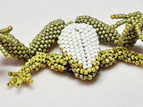 Seed Bead Frog Pattern, Seed Bead Frog Tutorial, Frog Pearl Bead, Frog Beaded Bracelet, Frog Beads, Frog Tutorial, Beaded Frog, 3d Beading, Miyuki Beads Pattern