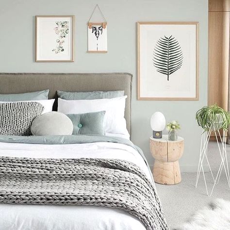 Sage Bedroom, Stylish Bedroom Design, Sage Green Bedroom, Scandinavian Bedroom, Gray Bedroom, Stylish Bedroom, Bedroom Green, White Bedroom, Bedroom Colors