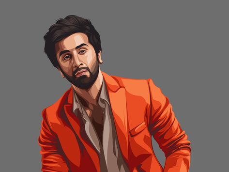 Ranbir Kapoor, Indian Bollywood, Global Community, Vector Illustration