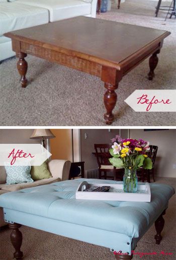 20 Creative Ideas and DIY Projects to Repurpose Old Furniture 6 Diy Tufted Ottoman, Diy Upcycling, Tufted Ottoman, After Pictures, Glass Garden, Ikea Diy, Before And After Pictures, Redo Furniture, Repurposed Furniture