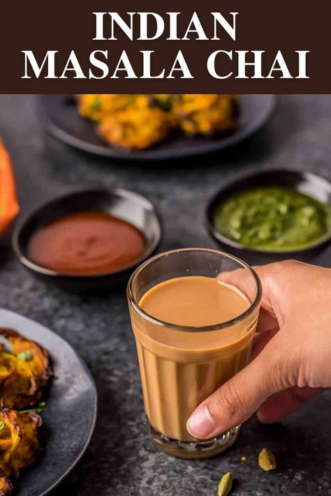 This authentic masala chai recipe is the perfect Indian street food! If you've ever had authentic chai masala you know how delicious this beverage is. It's easy to make your own at home, and it's perfect for serving to guests or to serve during rainy weather as is done in India. Authentic Chai, Indian Masala Chai, Masala Chai Recipe, Chai Masala, Indian Masala, Chai Tea Recipe, Chai Recipe, Indian Bread, Indian Street