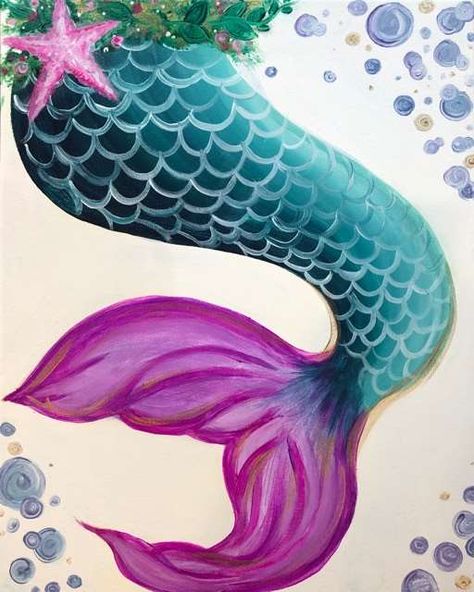 Simple Mermaid Painting Ideas, Mermaid Art Easy, Diy Mermaid Painting, How To Paint A Mermaid Step By Step, Mermaid Painting Ideas, How To Draw A Mermaid, Mermaid Painting Easy, Mermaid Art Painting, Mermaid Paintings Acrylic