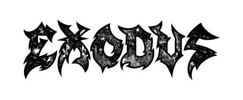 Exodus Exodus Tattoo, Tattoo Future, Metal Band Logos, Diy Stencils, Cool Stencils, Patch Ideas, Studio Tattoo, Band Patches, Stick N Poke Tattoo