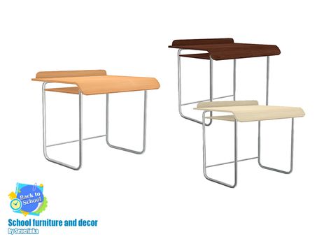 The Sims Resource - [School set II] - Desk School Tables, School Desk, School Desks, School Sets, Christmas Bedroom, Bedroom Dressers, School Decorations, The Sims Resource, Sims Resource