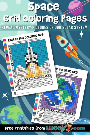 Space Grid Coloring Pages Outer Space Activities Middle School, Space Themed Classroom Activities, Astronomy Coloring Pages, Space Reading Activities, Space Stem Activities For Kids, Astronomy Worksheets, Grid Coloring Pages, Grid Coloring, Space Worksheets