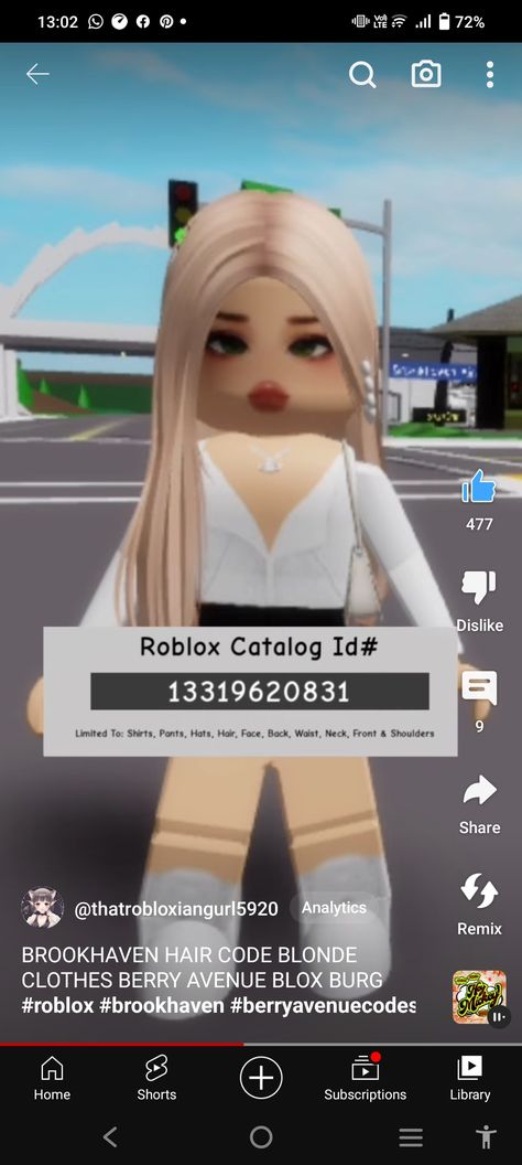 Brookhaven berry Avenue blox burg codes hair cute shy hair code girl hair preppy cute outfit Blond Berry Avenue Codes, Blonde Hair Codes For Brookhaven, Brookhaven Codes Girl, Brookhaven Hair Codes, Brookhaven Codes Hair, Brookhaven Outfit, Code Girl, Code Brookhaven, Brookhaven Codes