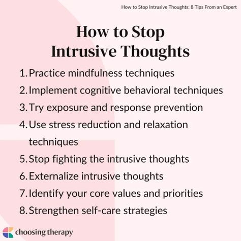 8 Strategies to Stop Intrusive Thoughts Intrusive Thought Quotes, Stop Technique, Intrusive Thinking, Thought Stopping Techniques, Ocd Intrusive Thoughts, Dark Alley, Cbt Therapy, Big Feelings, Intrusive Thoughts