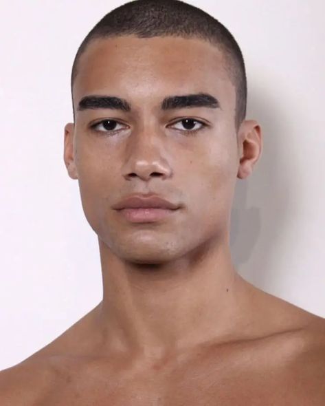 33 Stunning Buzz Cut Styles for Men – Svelte Magazine Reece King Photoshoot, Buzz Cut Drawing Reference, Buzz Cut Black Man, Male Profile Reference, Men’s Makeup, Mens Makeup Natural, Male Eyebrows, Masculine Makeup, Buzz Cut Boys