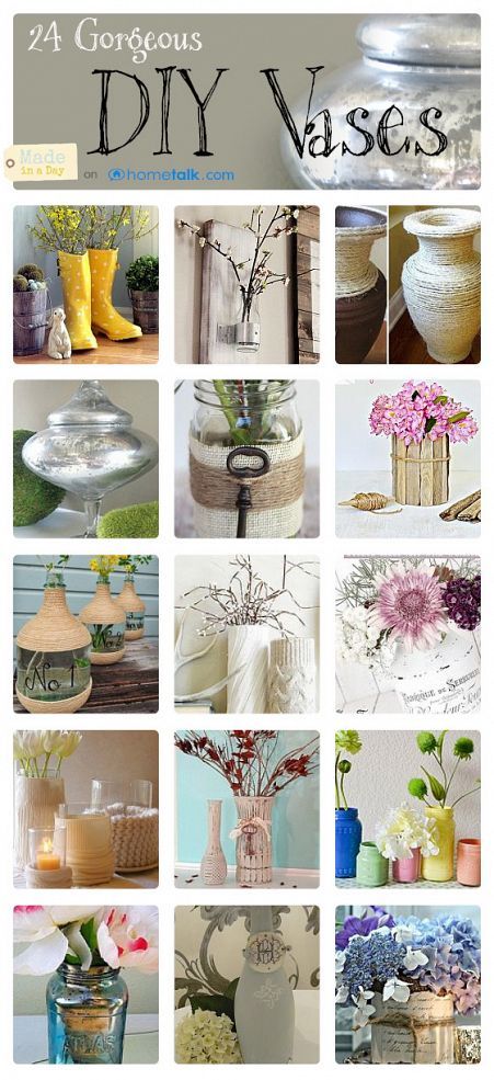 DIY Vase Ideas! Creative Vase Ideas, Diy Vase Ideas, Sharon Nowlan, Diy Vases, Vase Project, Simple Vase, Hometalk Diy, Tall Glass Vases, Vase Ideas