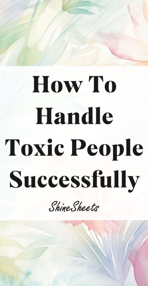 Dealing with toxic people can be draining and challenging, but it’s a part of life that many of us have to face. Understanding how to navigate relationships with toxic people effectively can help you maintain your peace and protect your well-being. Here’s a guide to handling toxic individuals with grace, while protecting your own emotional and mental health. Dealing With Toxic People, Toxic Person, Healthy Book, Toxic People Quotes, Relationship Topics, Family Wellness, Financial Health, Working People, Healthy Sleep