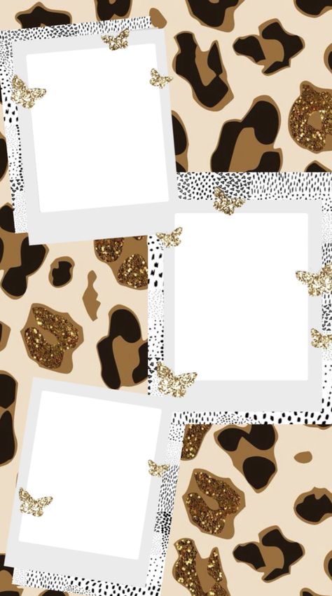 leopard print glitter polaroid picture glitter butterfly background good for pictures to add and make your lock screen Instagram Picture Background, Photo Add Background, Add Pictures Background, Pic Collage On Wall Layout, Pretty Lock Screens, Picture Templates Aesthetic, Polaroid Background, Polaroid Wallpaper, Photowall Ideas