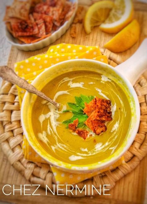 Egyptian Lentil Soup Recipe, Spiced Lentil Soup, Spiced Lentils, Lentil Soup Recipe, Lentil Soup Recipes, Egyptian Food, Winter Soups, Mediterranean Dishes, Culinary School