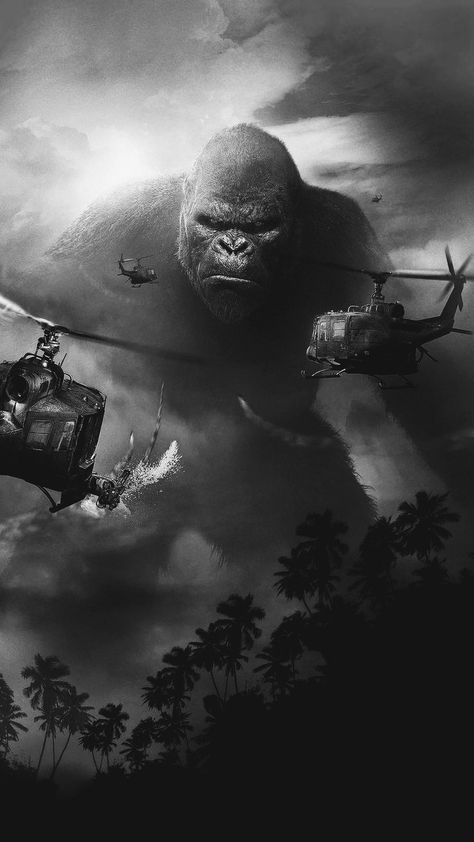 Kong Tattoo, King Kong Skull Island, Godzilla Tattoo, Island Tattoo, King Kong Art, Kong Godzilla, King Kong Vs Godzilla, Gorilla Tattoo, Godzilla Wallpaper