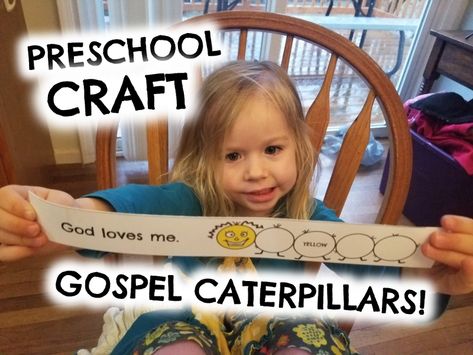 Gospel Caterpillars Preschool Craft Gospel Crafts For Kids, Caterpillars Preschool, Gospel Craft, Gospel Presentation, Bible Preschool, Caterpillar Preschool, Monumental Vbs, Children's Church Lessons, Multisensory Activities