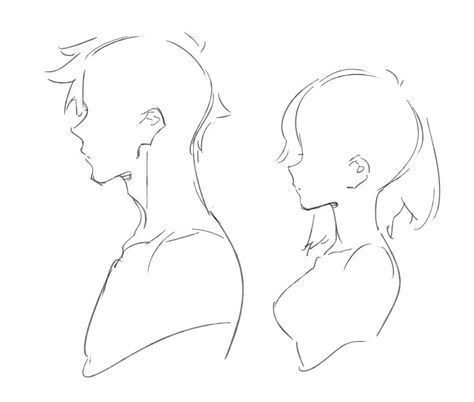 Face Reference side view Male female Male Sketches, Faces Male, 심플한 그림, Sketches Drawing, Profile Drawing, Siluete Umane, Seni 2d, Drawing Faces, Figure Drawing Reference