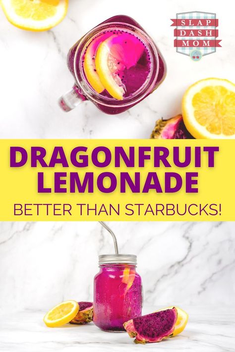 Dragon Fruit Lemonade, Fruit Lemonade, Fruit Du Dragon, Drink Recipes Nonalcoholic, Lemonade Drinks, Refreshing Drinks Recipes, Infused Water Recipes, Diy Drinks, Starbucks Drinks Recipes