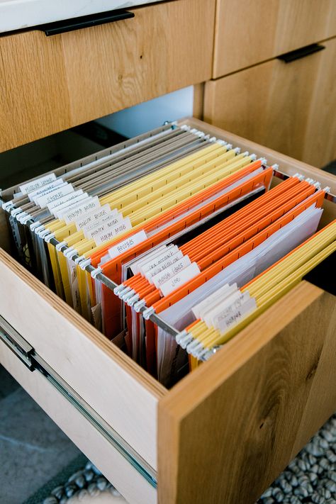 3 Tips for Keeping an Organized Home Office - Kailee Wright Office Filing System, Printer Station, Organized Home Office, Kailee Wright, Home Office Filing Cabinet, An Organized Home, Office Organization Files, Office Organisation, Home Office Cabinets