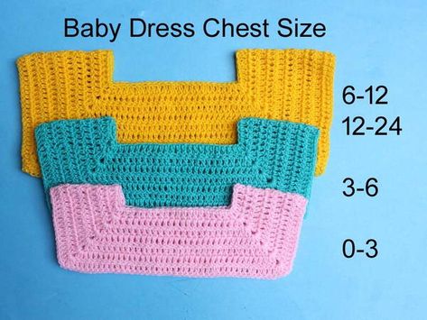 Crochet Yoke Size Chart Baby, Crochet Dress 12 Months Free Pattern, Crochet Yoke Pattern Free Diagram, Crochet Yoke Pattern Free Baby, Newborn Crochet Dress Pattern Free, Baby Dress Crochet Patterns Free, Crochet Infant Dress Free Pattern, Crochet Baby Girl Dress Free Pattern, Baby Crochet Dress Patterns Free