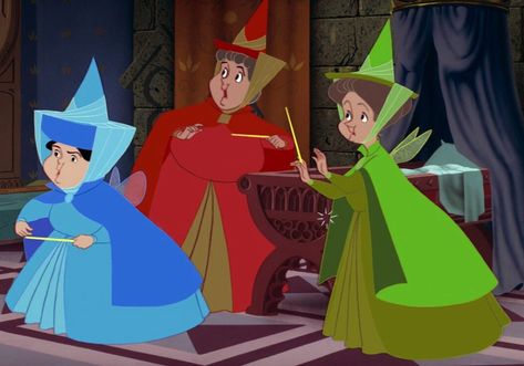 Flora, Fauna and Merryweather (Sleeping Beauty) Flora Fauna Merryweather, 3 Fairies, Disney Baby Names, Sleeping Beauty Fairies, Sleeping Beauty 1959, Disney Sleeping Beauty, Disney Fairies, Disney Favorites, Princess Aurora