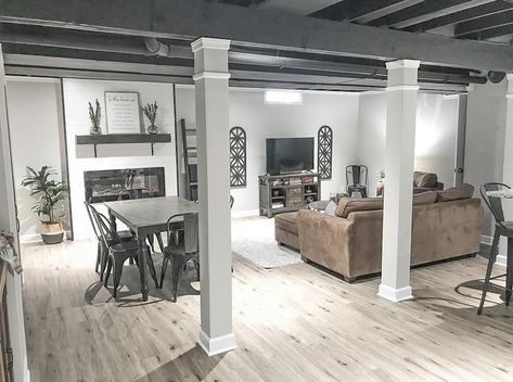 Brighten Up A Basement, Industrial Basement, Basement Refinishing, Open Basement, Low Ceiling Basement, Small Basement Remodel, Basement Fireplace, Basement Studio, Dream Basement