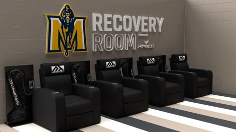 Sports Recovery Lounge, Recovery Center Design, Sport Massage Room, Gym Recovery Room, Athletic Training Room Design, Sports Recovery Room, Container Spa, Gym Recovery, Athlete Recovery