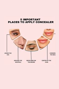 Basic Of Makeup, Concealer Tutorial How To Apply, Makeup Content Ideas, Concealer Tips How To Apply, Face Correction, Where To Apply Concealer, Makeup Routine Guide, Powerful Makeup, Concealer Application