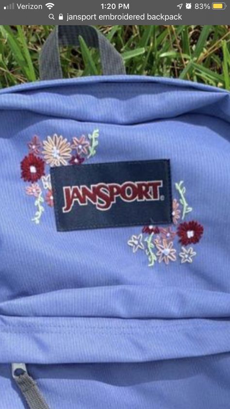 Embroider Backpack Jansport, Embroidered Jansport Backpack, Backpack Embroidery Ideas Jansport, School Bag Embroidery, Embroidered Backpack Jansport, Jansport Embroidery, Backpack Embroidery, Jan Sport, Mochila Jansport