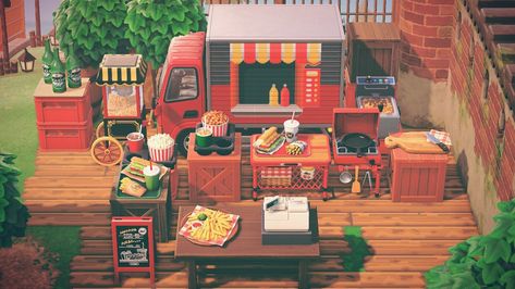 Small Areas Acnh, Acnh Small Area Ideas City, Animal Crossing Space Filler Ideas, Acnh Space Fillers City, Acnh Outdoor Cinema, Acnh Store Idea, Acnh Small Space Fillers, Cozy Animal Crossing, City Acnh