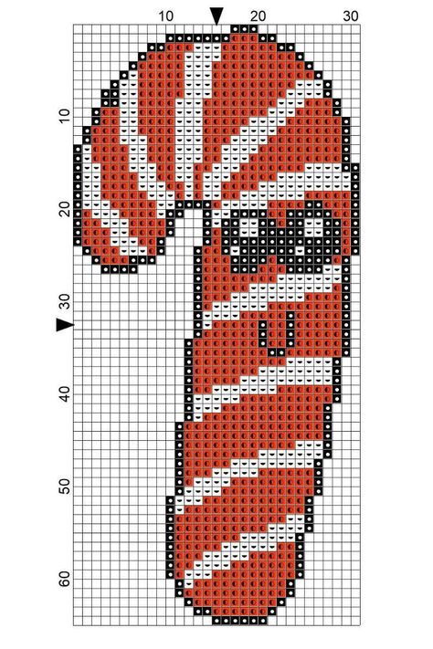 Candy Cane Cross Stitch, Kawaii Candy, Make Ornaments, Cross Stitch Free, Small Embroidery, Free Chart, Perforated Paper, Winter Cross Stitch, Free Candy