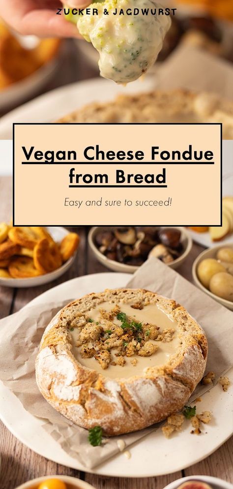 Here is a recipe for quick vegan cheese fondue from bread with many ideas for side dishes of vegetables, meat substitutes and fruits. Simple and easy to make. Vegan Cheese Fondue, Ideas For Side Dishes, Vegan Fondue, Comfy Food, Sauteed Potatoes, Oven Vegetables, Vegan Cheese Recipes, Vegan Snack Recipes, Quick Vegan