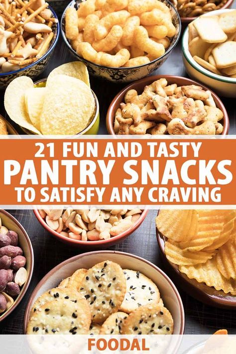 Feeling a little hungry in between meals? Make some room in your pantry for these 21 fun and tasty pantry snacks to satisfy all kinds of cravings and snack attacks. We have a range of different flavors and textures, from sweet and salty to meaty and chewy. Read more now on Foodal. #pantrystaples #snackfood #foodal Pantry Snacks, House Hacks, Tasty Snacks, Snack Craving, Berry Jam, Raw Chocolate, Snack Attack, Salty Snacks, Foodie Recipes