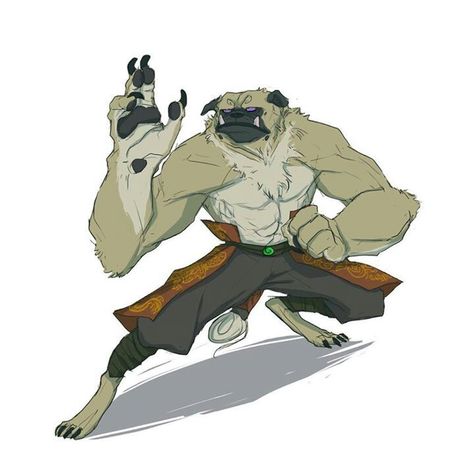 Pug Character Design, Hybrid Art, Morning Cartoon, Animation Art Character Design, Character Design Male, Dnd Characters, Creature Design, Character Portraits, Creature Art