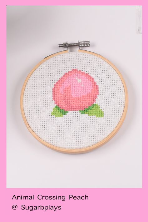 Peach Cross Stitch, Fruit Cross Stitch, Fruit Cross, Fruit Embroidery, Stitch Stuff, Cute Peach, Fun Craft, Embroidery Kit, Fun Diy Crafts