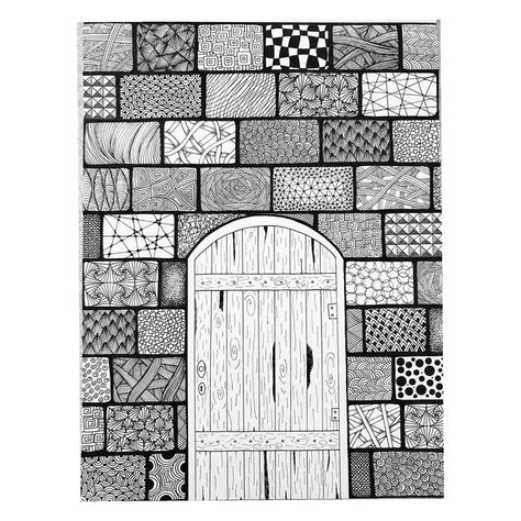 Easy Urban Sketches For Beginners, Mini Art Drawings Easy, Black And White Pen Art, Black And White Doodle Art, Black Pen Art, Pen Art Doodle, Pattern Design Drawing, Color Theory Art, Fineliner Art