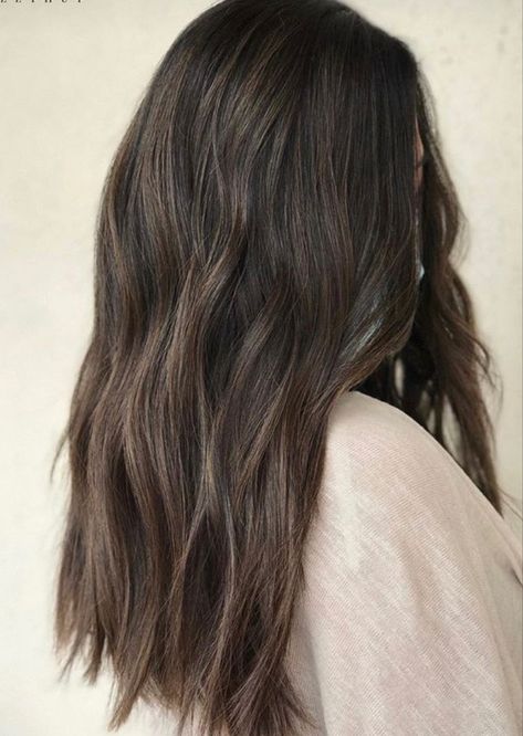 Brunette Hair Subtle Dimension, Dark Mousy Brown Hair, Medium Brown Hair With Lowlights, Cool Toned Brunette, Cool Tone Brown Hair, Beige Balayage, Cool Brown Hair, Brown Hair With Lowlights, Brown Hair Inspiration