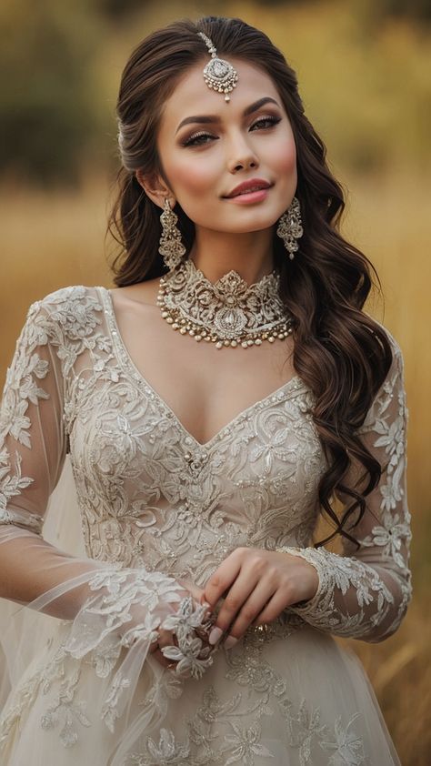 Discover elegant and easy bridal hairstyles for long hair including elegant Indian updo half up half down Pakistani veils and boho crown styles Get inspired with these elegant wedding hair ideas from Indian to Pakistani and black braids Floral Hairstyles Indian, Desi Bride Hair, Nikkah Hairstyles, Indian Updo, Pakistani Bride Hairstyle, Indian Hair Styles, Easy Bridal Hairstyles, Indian Wedding Hair, Bridal Hairstyles For Long Hair