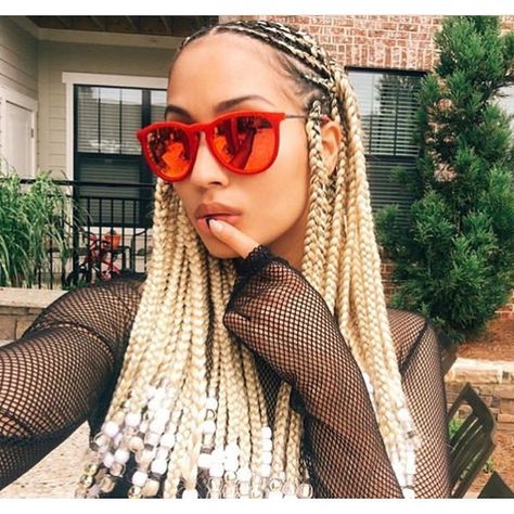 Ghana Women, Blonde Box Braids, Short Box Braids, Blonde Braids, Long Box Braids, Fulani Braids, Cool Braid Hairstyles, Braids With Beads, Beautiful Braids