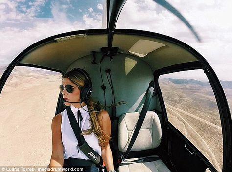 Luana applied for flying lessons as soon as she left university, after flying a chopper on... Flying Helicopter, British Airline, Helicopter Pilot, Becoming A Pilot, Small Aircraft, Flying Lessons, Helicopter Pilots, Female Pilot, Aviation Industry