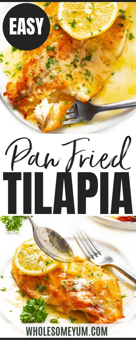 Stove Top Tilapia Recipes, Pan Tilapia Recipes, Sauteed Tilapia Recipes, Low Sodium Tilapia Recipes, Recipes With Tilapia, Talapia Ideas Seasoning, Talpia Fish Recipes, Talapia Ideas Stove Top, Tilapia Fillet Recipe