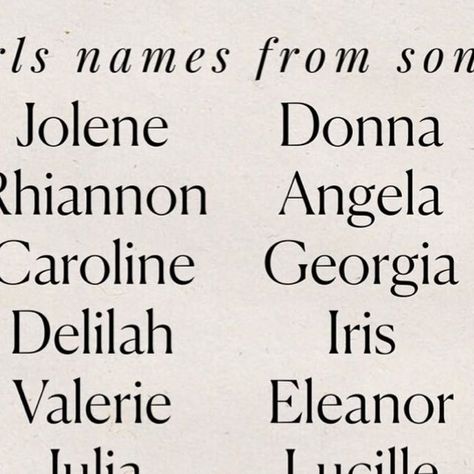 SOFT baby names on Instagram: "Girl names from famous songs🖤 what did I forget? #babynames" Famous Songs, Famous Babies, Celebrity Names, March 8, Soft Baby, Girl Names, Baby Soft, Baby Names, Songs