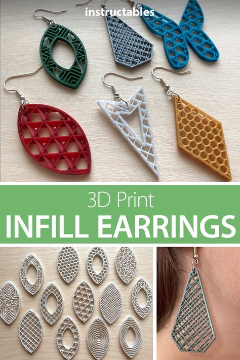 3d Print Pattern, 3d Printing Patterns Free, 3dprinter Ideas, 3d Prints Useful, 3d Printer Jewelry Ideas, 3d Printer Pen Ideas, Simple 3d Printing Ideas, 3d Printed Crafts, 3d Printing Ideas Earrings