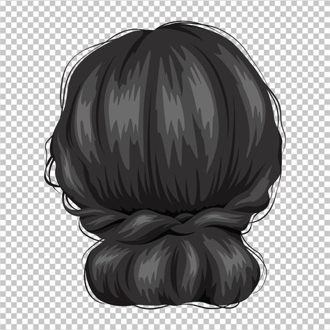 Bun Hairstyle PNG Image Hair Bun Illustration, Bun Back View, Bun Drawing, Hairstyle Png, Chignon Bun, Hair Clipart, House Cartoon, Hair Illustration, Hair Sketch